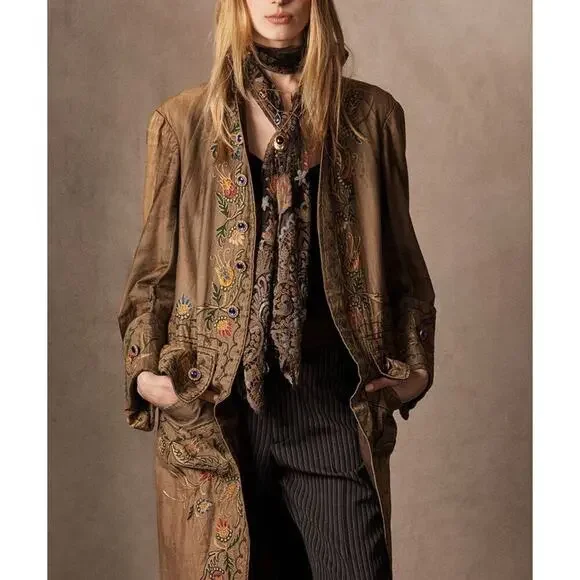 Ralph Lauren Collection Embroidered Military Coat Runway Embellished Formal $9K - Picture 2 of 9
